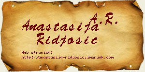 Anastasija Riđošić vizit kartica